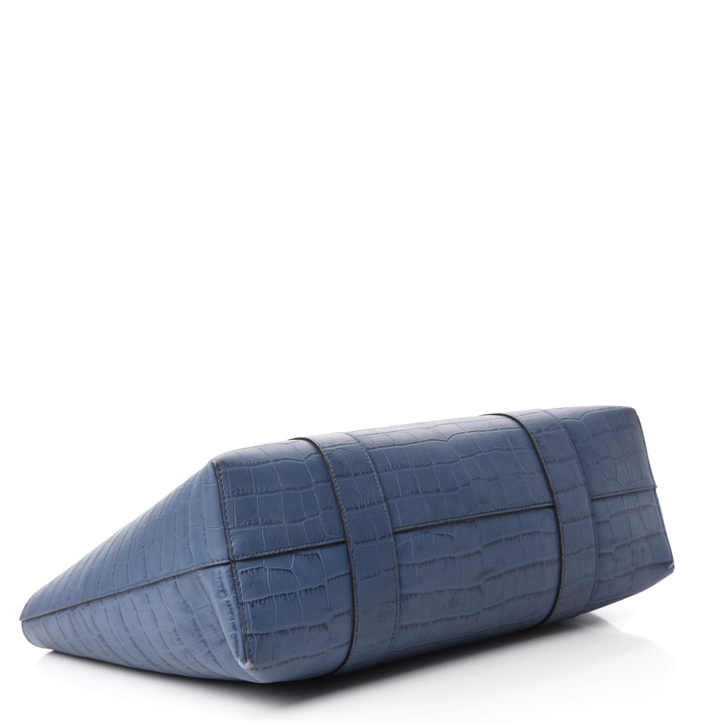 Matte Crocodile Embossed Bayswater Tote Pale Navy