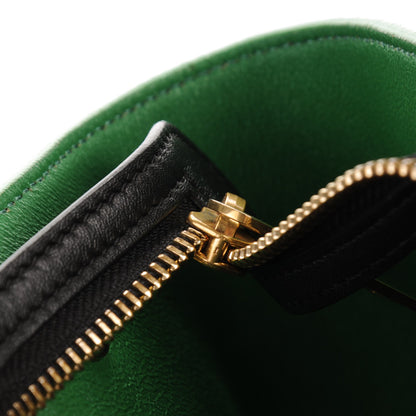 Celine Calfskin Suede Small Tri-Color Trapeze Green Grass 7 of 9