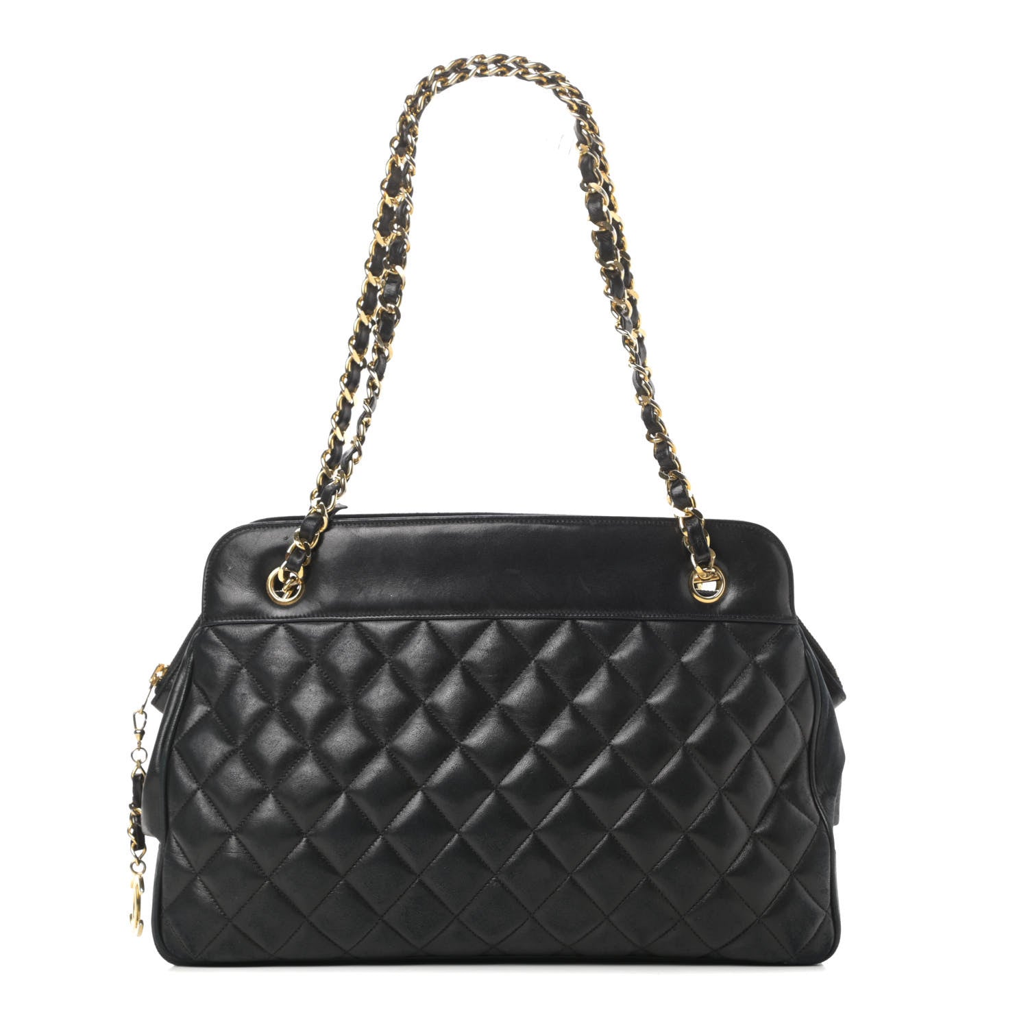 Chanel Lambskin Quilted Shopping Tote Black 1 of 18