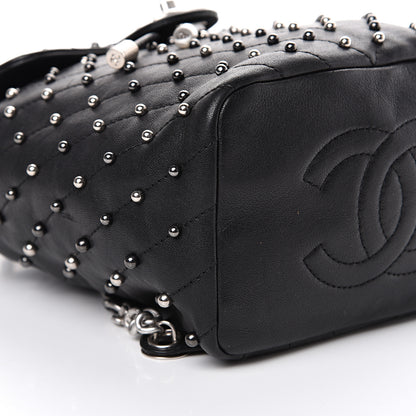 Chanel Lambskin Chevron Quilted Studded Stud Wars Backpack Black 8 of 9