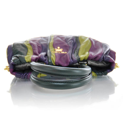 Prada Nappa Stripes Shoulder Bag Viola Alloro 4 of 10