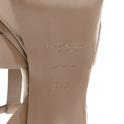Saint Laurent Patent Tribute 75 Platform Sandals 39.5 Nude 7 of 9