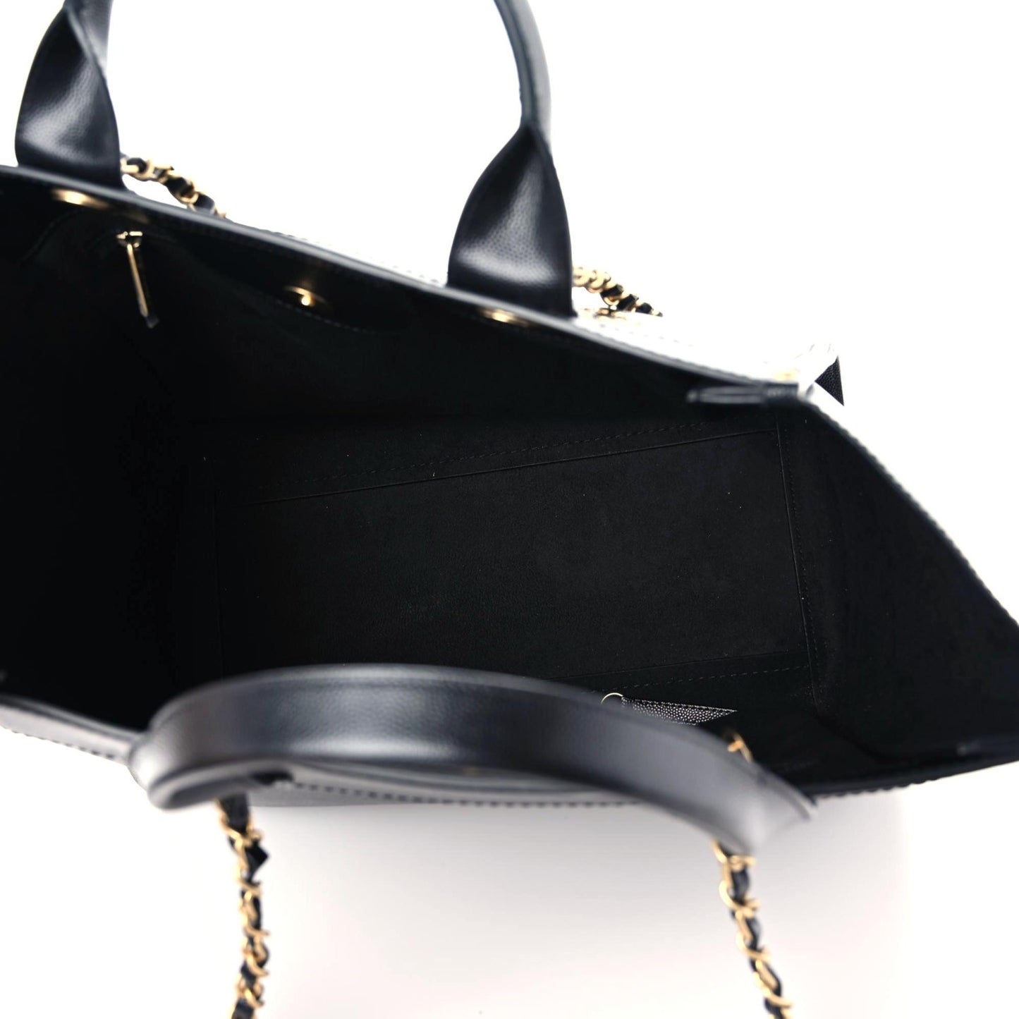 Caviar Small Studded Deauville Tote Black