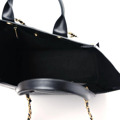 Chanel Caviar Small Studded Deauville Tote Black 7 of 9