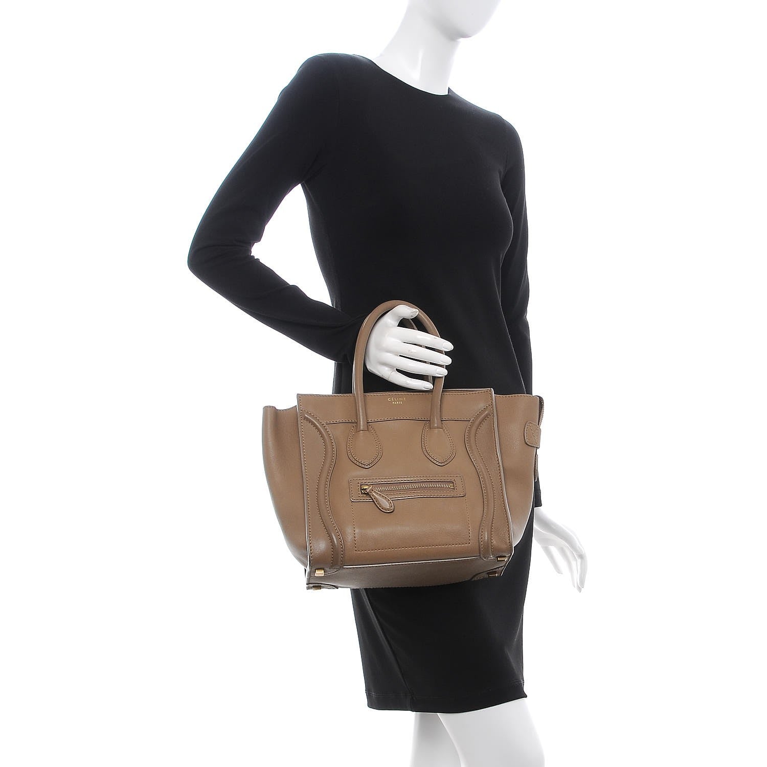 Celine Smooth Calfskin Micro Luggage Camel 2 of 13