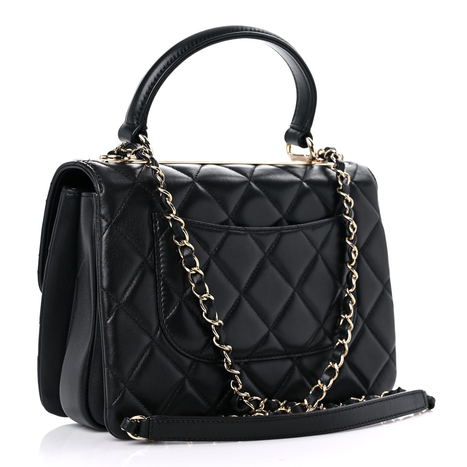 Chanel Lambskin Quilted Small Trendy CC Dual Handle Flap Bag Black 3 of 15
