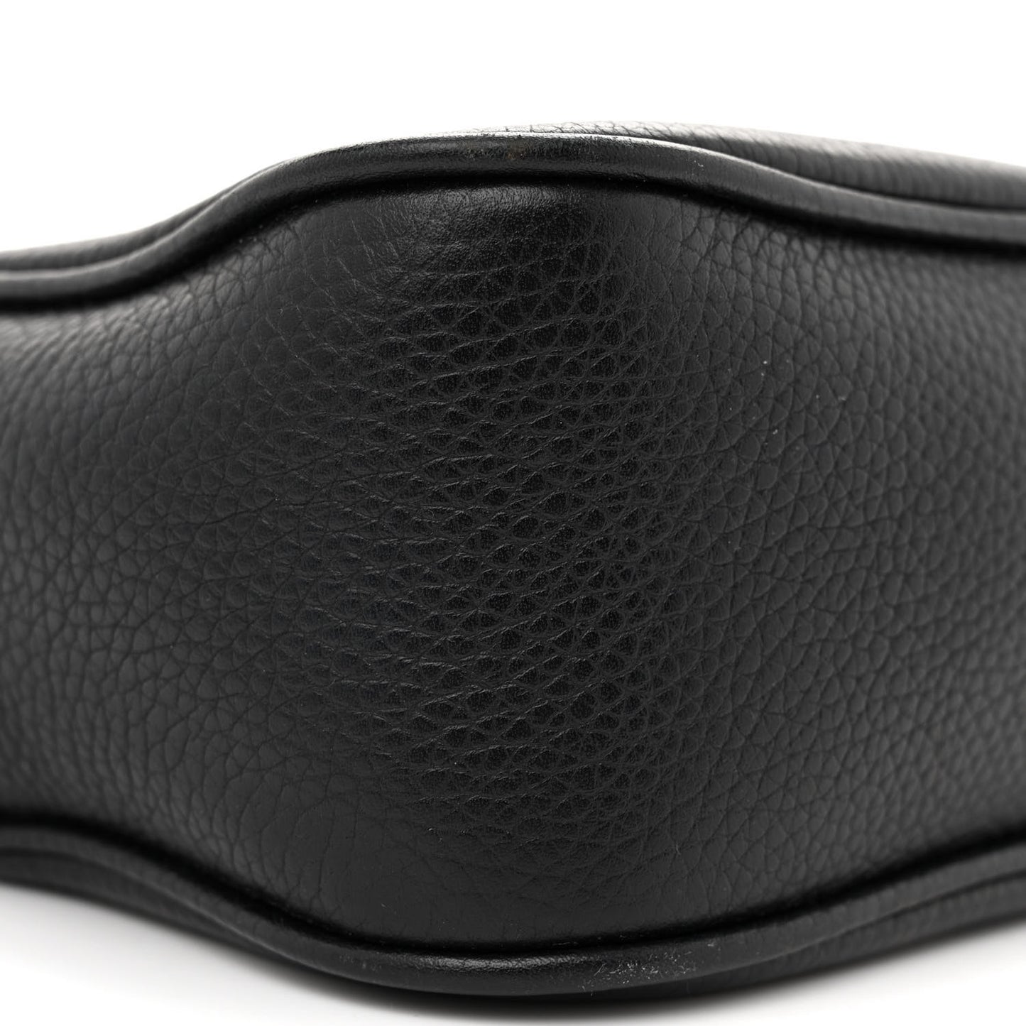 Pebbled Calfskin Small Soho Disco Bag Black