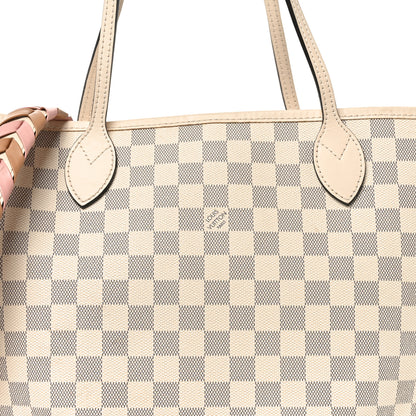 Louis Vuitton Damier Azur Braided Neverfull MM Pink 7 of 10