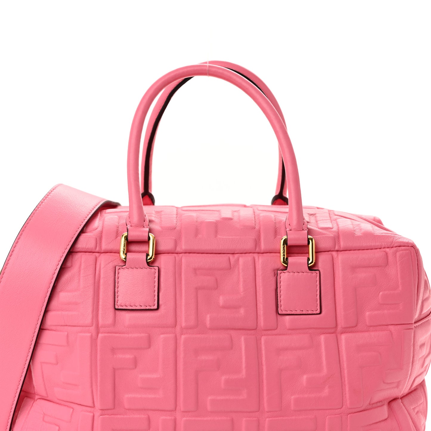 Nappa FF 1974 Embossed Small Boston Rosa Fluo