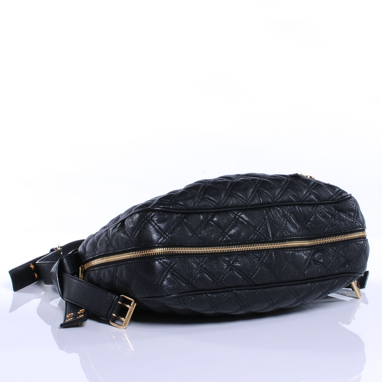Leather Quilted Iris Hobo Black