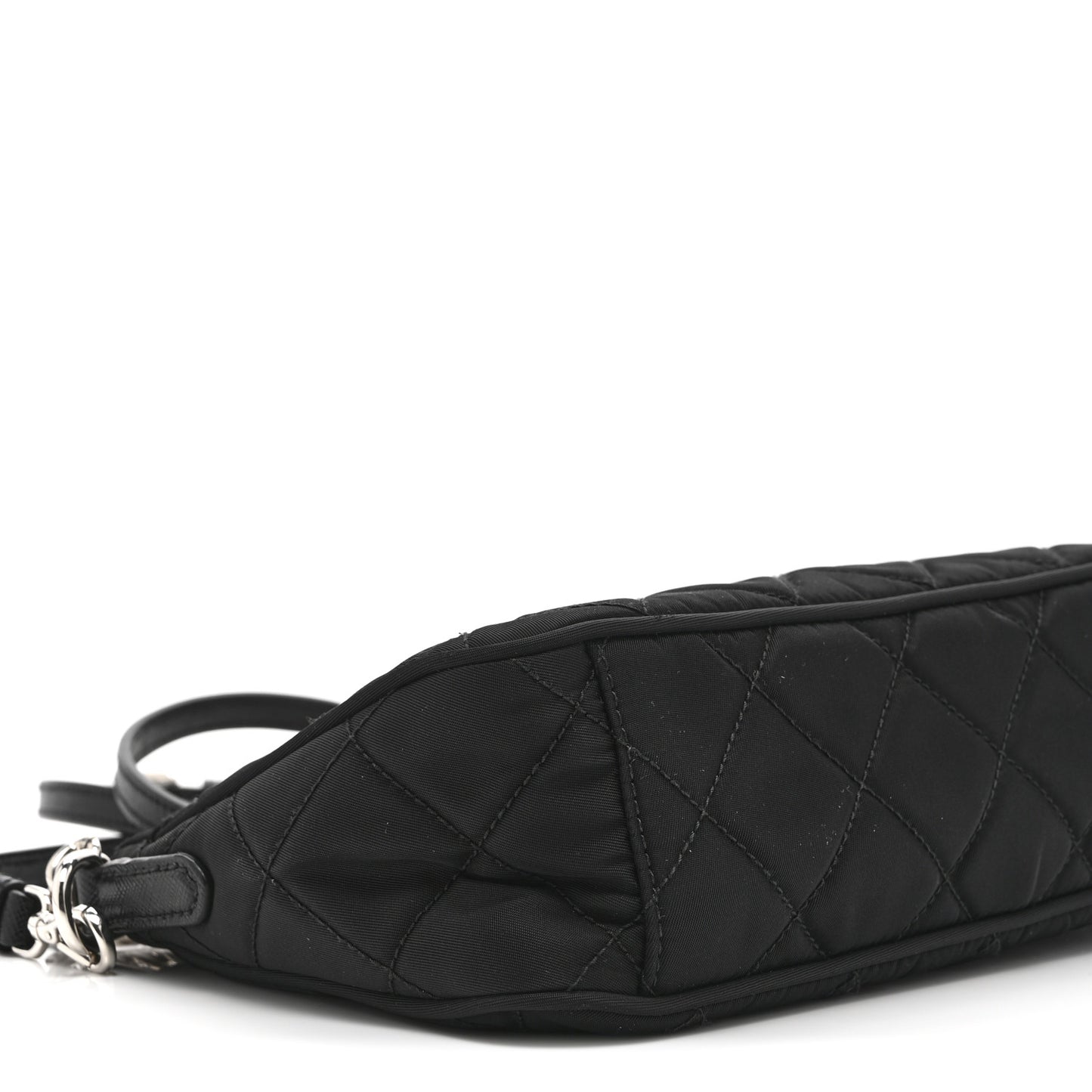 Nylon Tessuto Impuntu Quilted Crossbody Bag Black