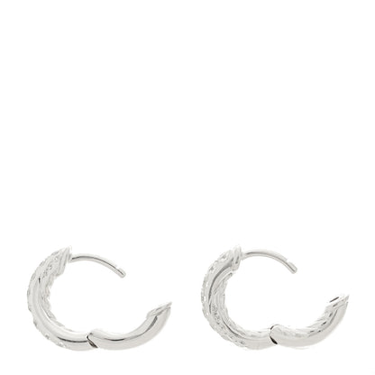 David Yurman 18K White Gold Diamond Crossover Pave Hoop Earrings 3 of 4
