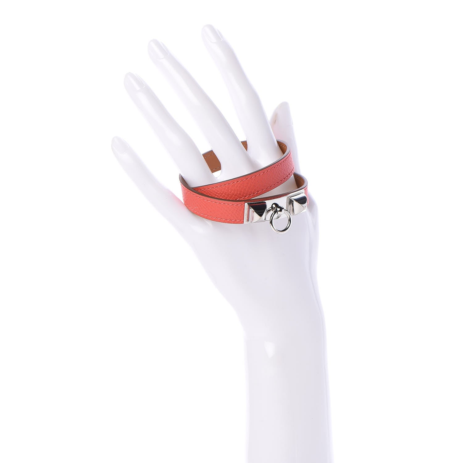 Hermes Epsom Rivale Double Tour Bracelet S Rose Jaipur 2 of 7