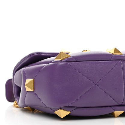 Valentino Garavani Nappa Medium Roman Stud Shoulder Bag Indian Violet 8 of 11