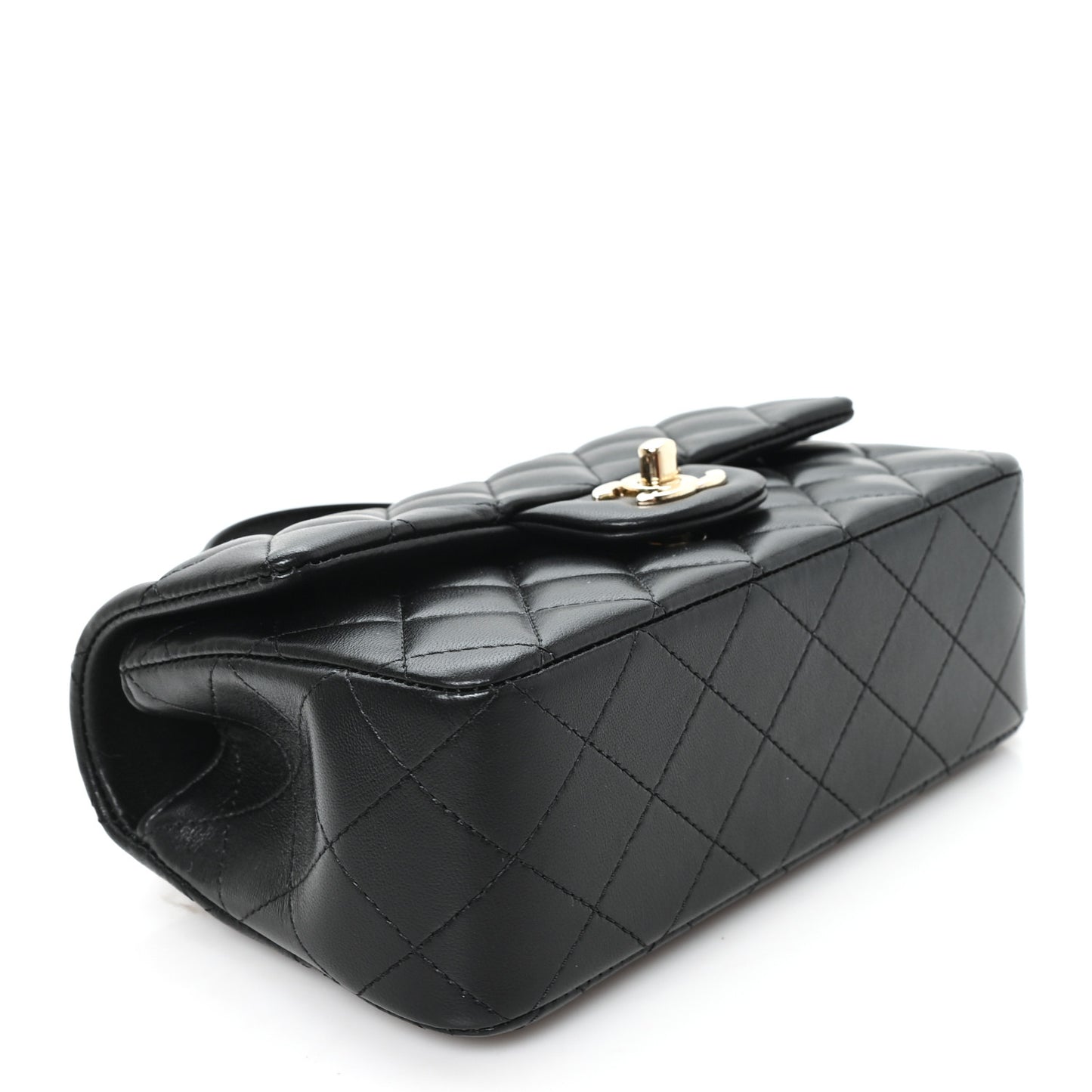 Caviar Quilted Mini Top Handle Rectangular Flap Black