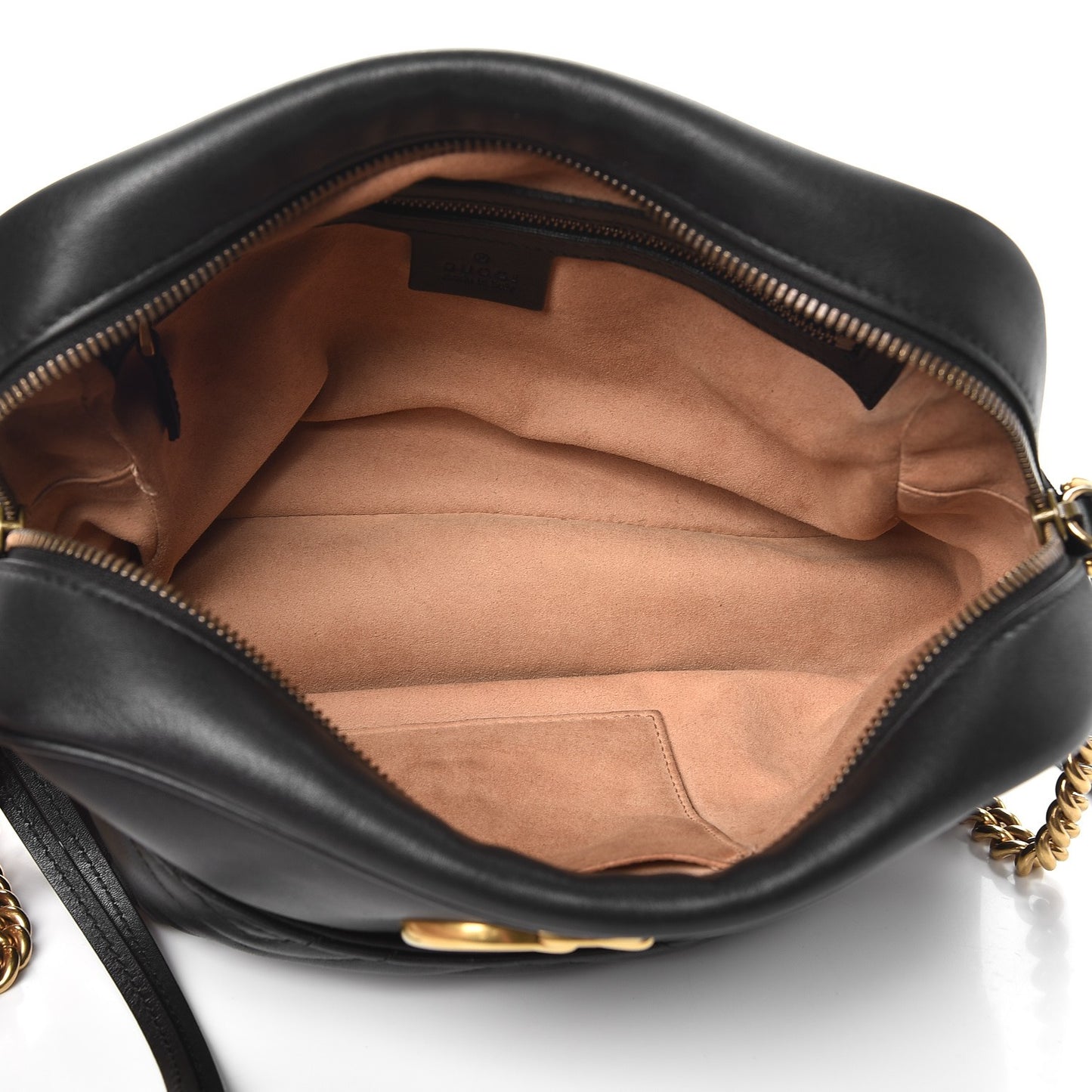 Calfskin Matelasse Medium GG Marmont Chain Shoulder Bag Black