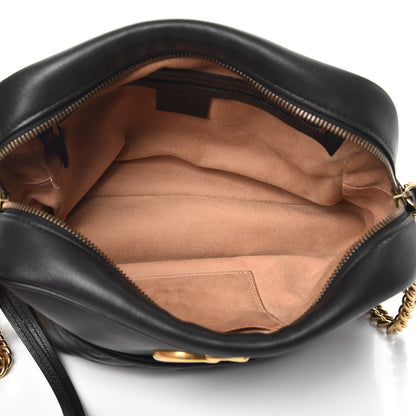 Gucci Calfskin Matelasse Medium GG Marmont Chain Shoulder Bag Black 5 of 11