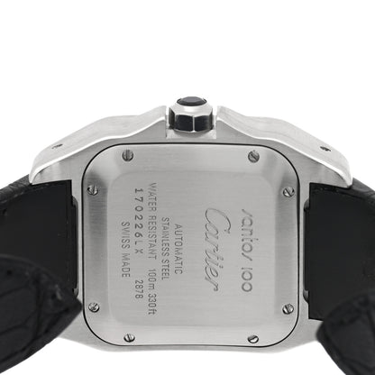 Cartier Stainless Steel Alligator 33mm Santos 100 Automatic Watch 4 of 4