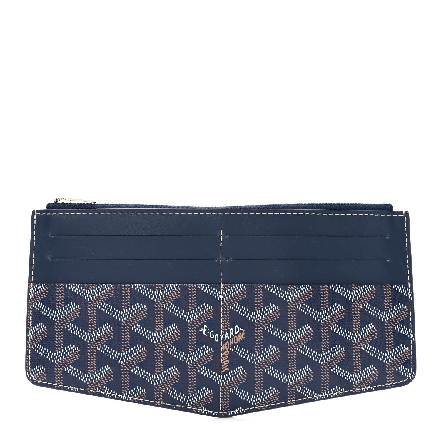 Goyard wallet navy ゴヤール　折りたたみ財布　ネイビー Goyard Goyardine Insert Louise Wallet Navy 1735374 – FASHIONPHILE