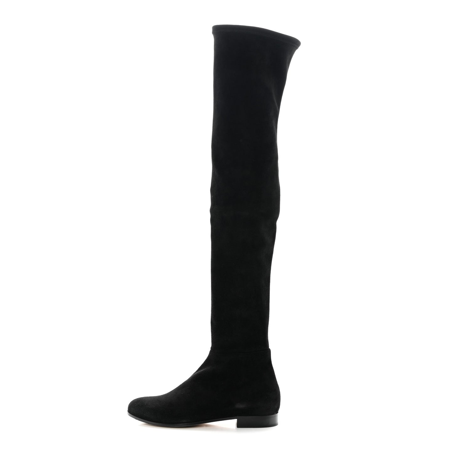Suede Knee High Boots 36 Black