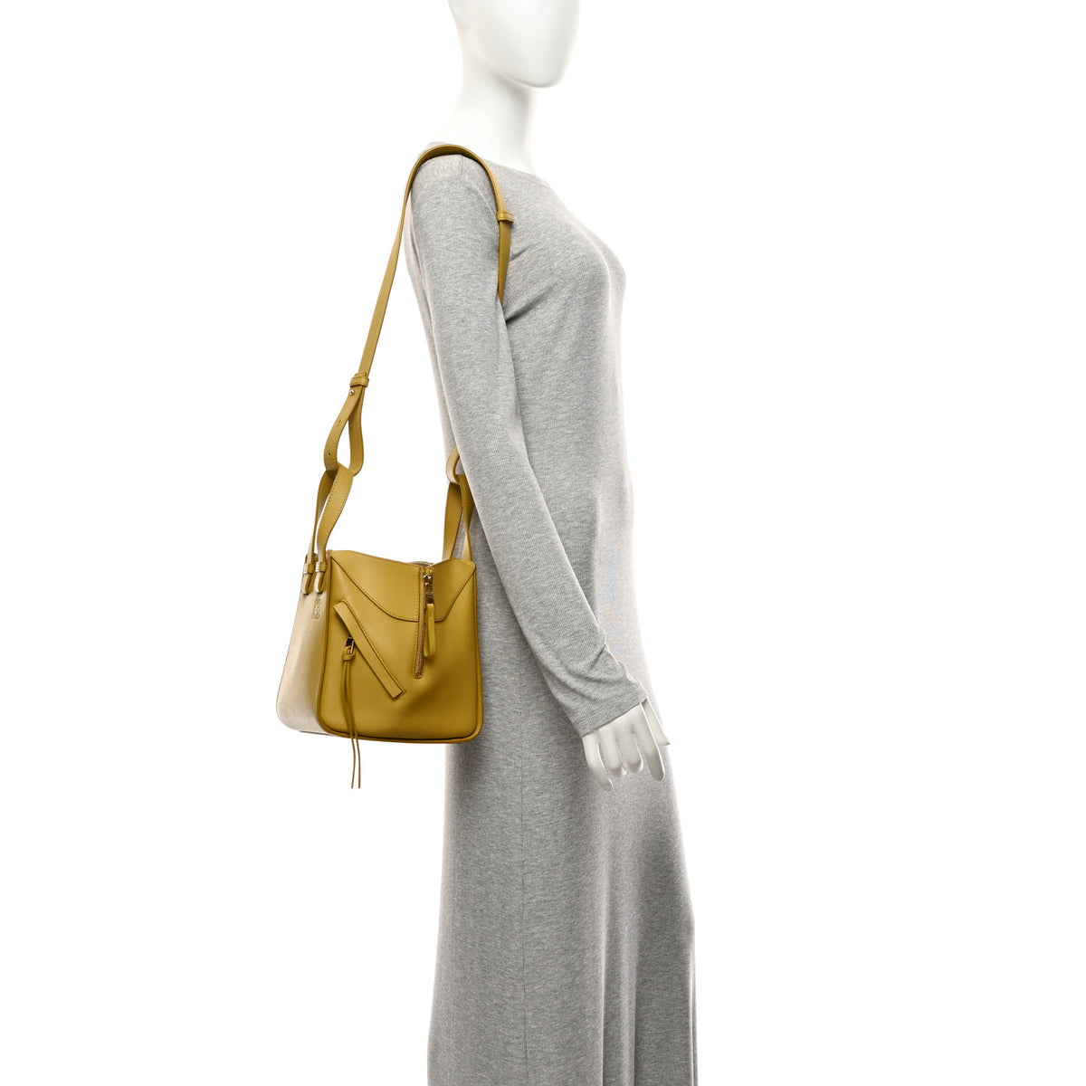 Loewe Soft Grained Calfskin Compact Hammock Shoulder Bag Dark Butter 2 of 10