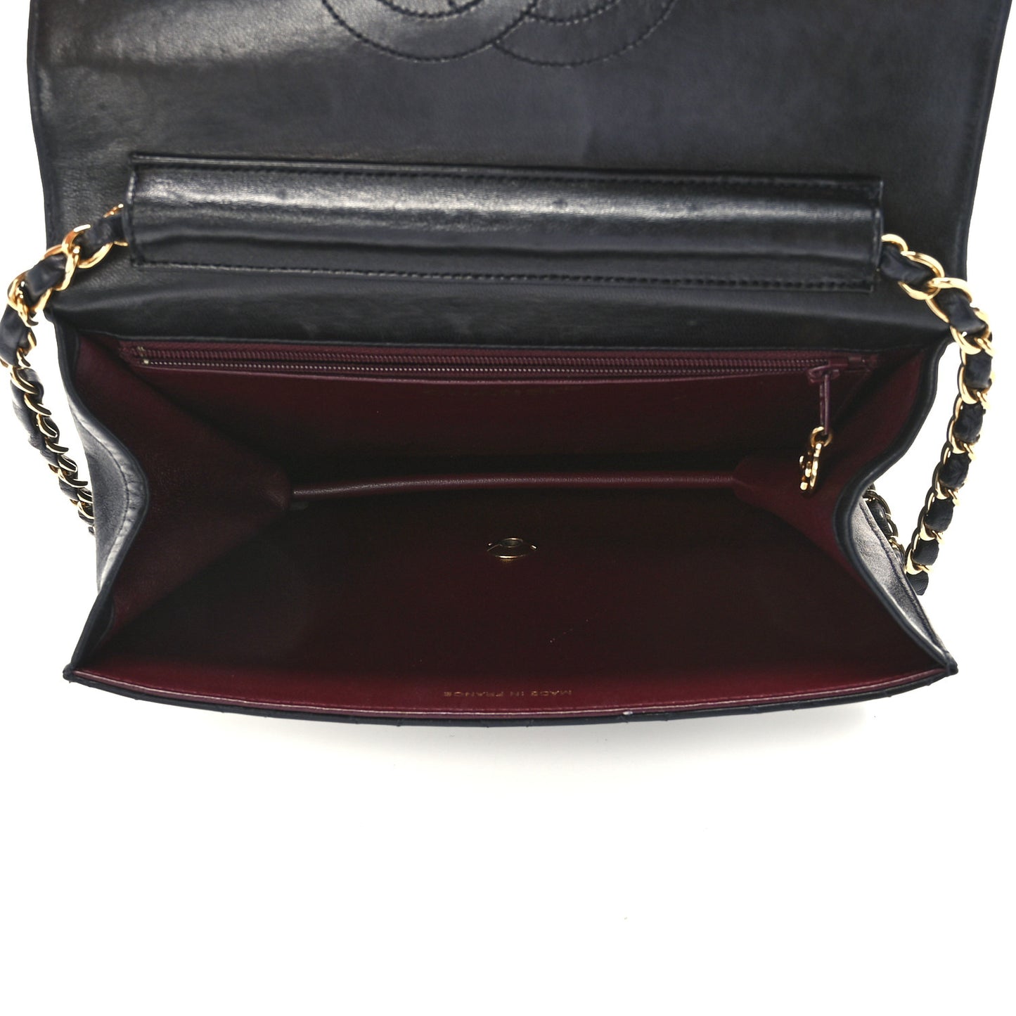 Lambskin Quilted Small Single Flap Black