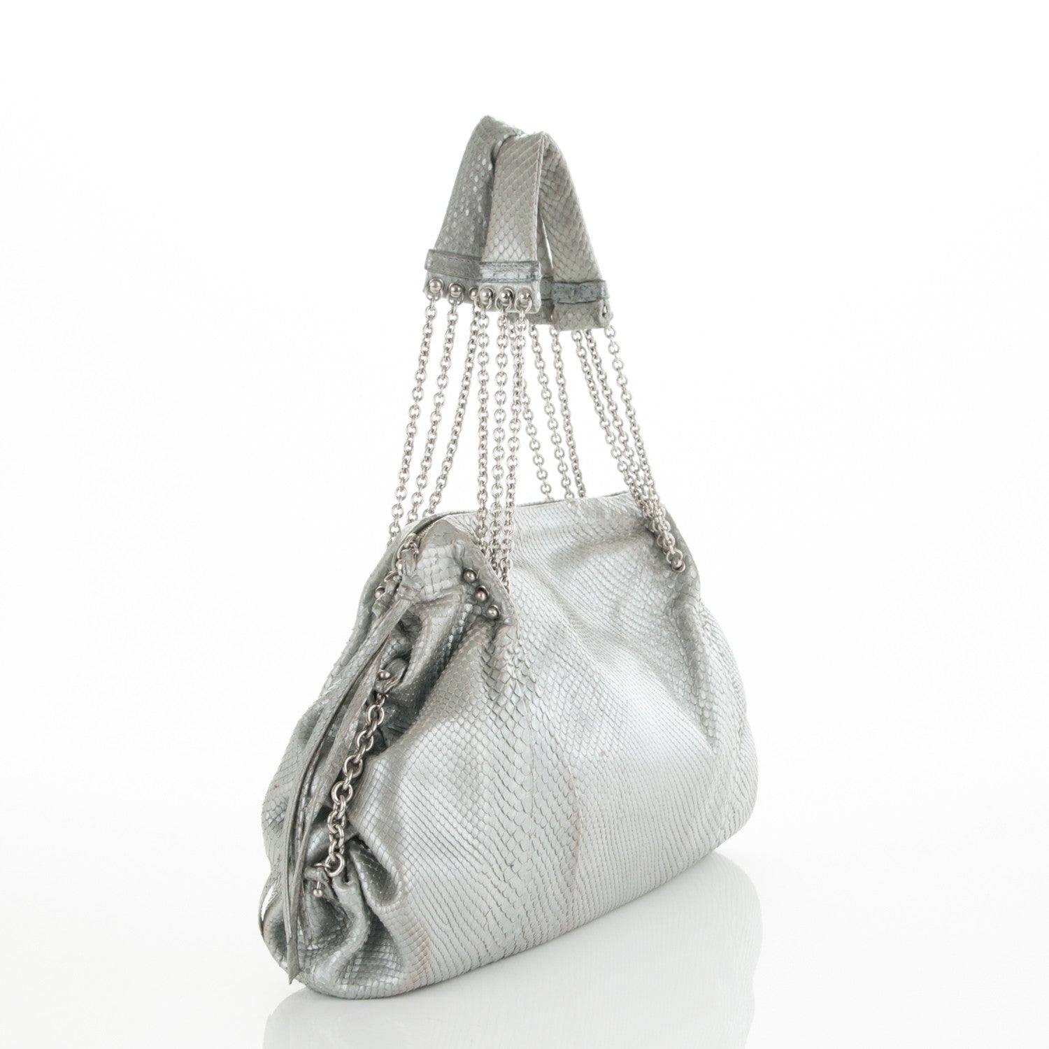 Bottega Veneta Python Shoulder Bag Silver 3 of 7