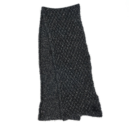 Chanel Cashmere Scarf Grey Black 2 of 3