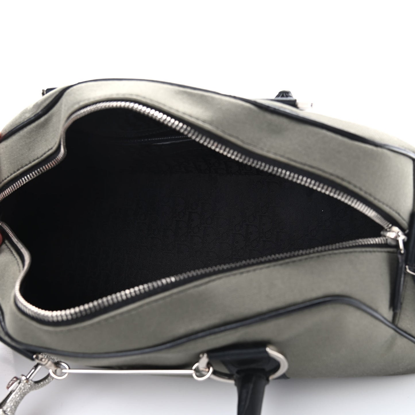 Silk Jersey Crystal Hardcore Bowler Bag Grey Black