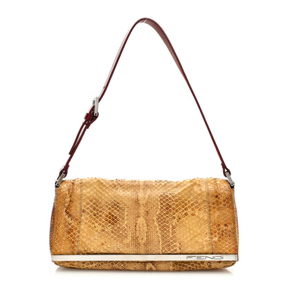 Fendi Snakeskin Shoulder Bag Beige Multicolor 1 of 8