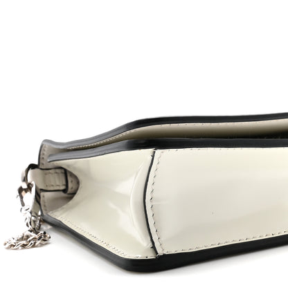 Prada Spazzolato Flap Slide Chain Shoulder Bag Argento White 8 of 9