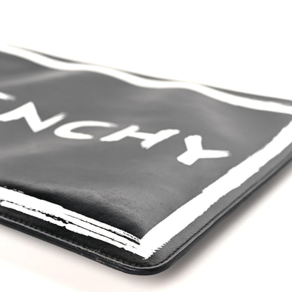 Givenchy Smooth Calfskin Graffiti Paint Logo Pouch Black 9 of 9