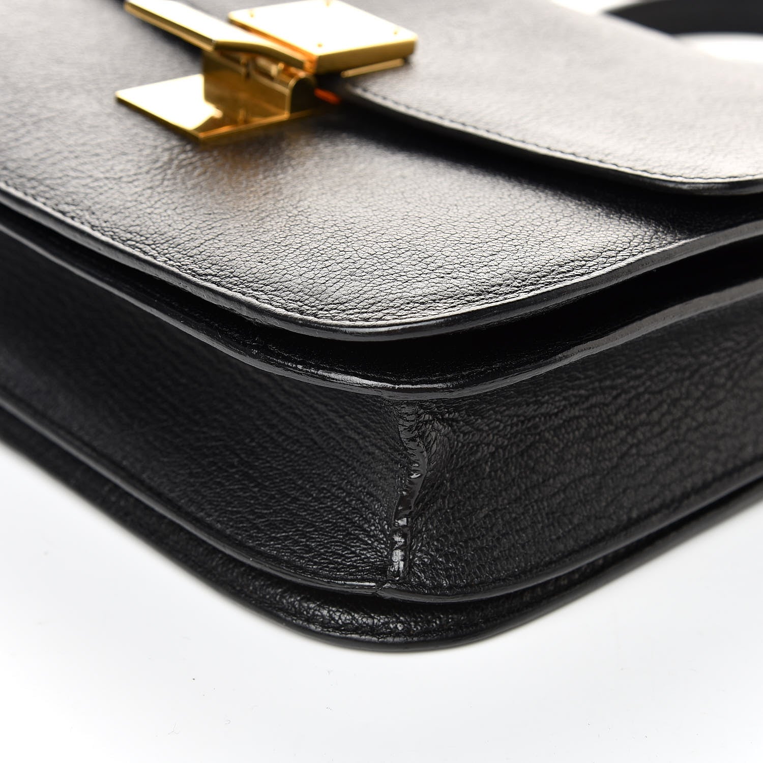 Celine Goatskin Medium Classic Box Flap Bag Black 9 of 10