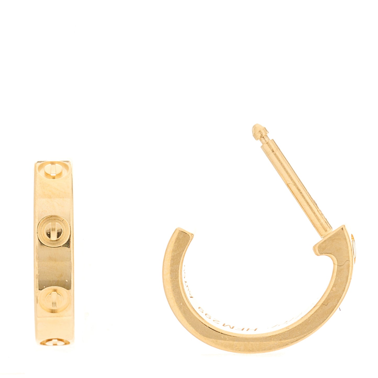 18K Yellow Gold Small LOVE Hoop Earrings