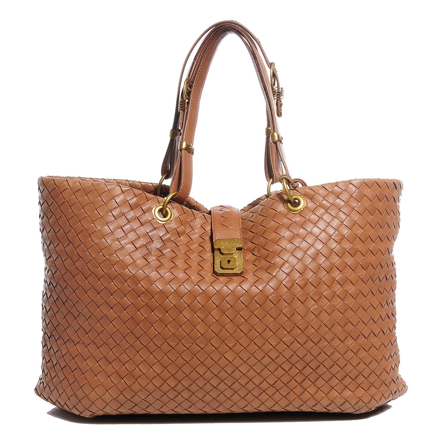 Nappa Intrecciato Large Capri Tote Noce