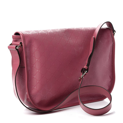 Gucci Imprime Monogram Medium Double Buckle Flap Messenger Bag Vintage Rose 3 of 10