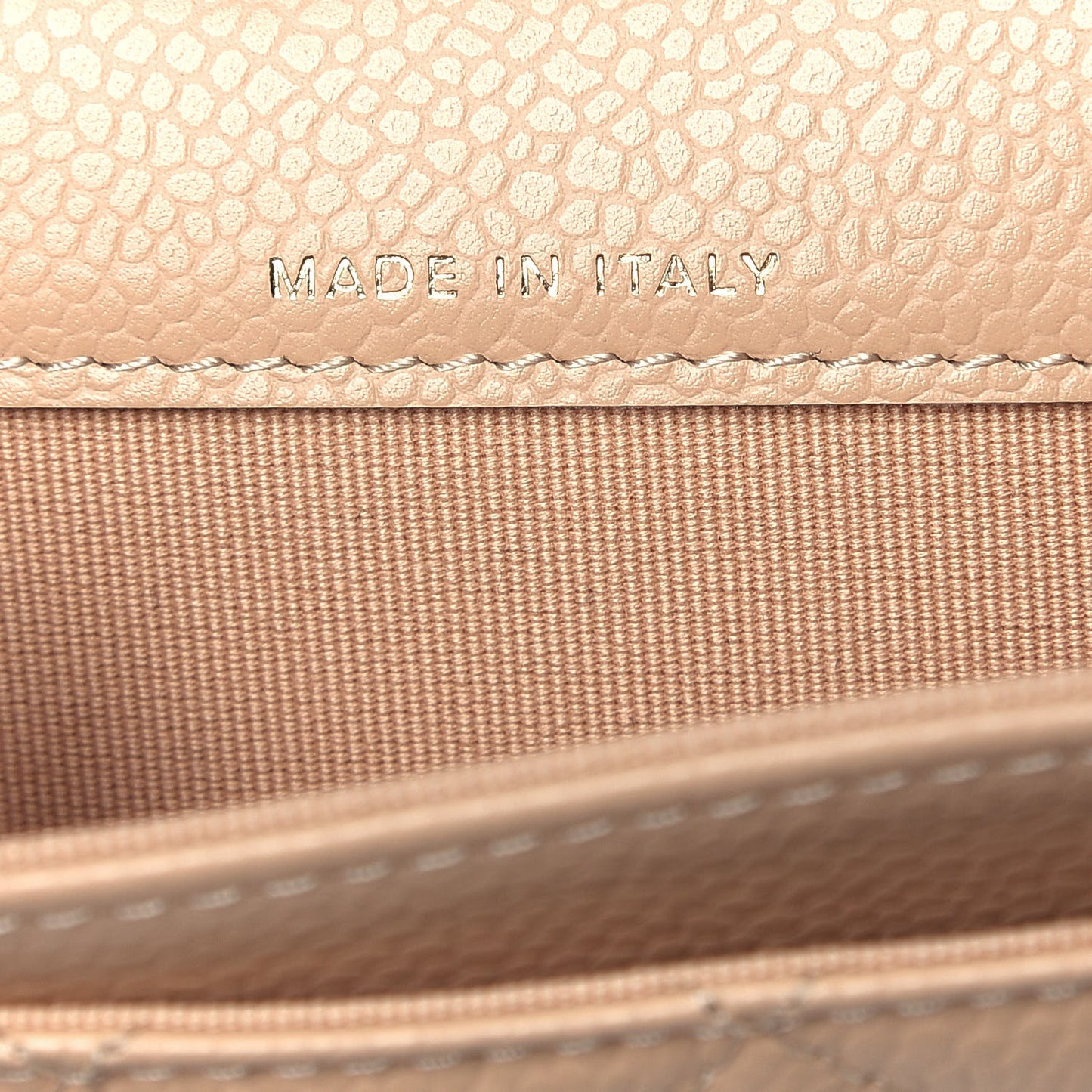 Caviar Quilted Flap Card Holder Wallet Beige