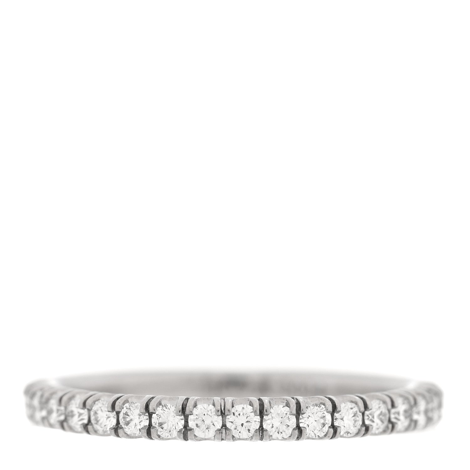 Cartier Platinum Diamond 2mm Half Eternity Wedding Band Ring 49 4.75 1 of 5