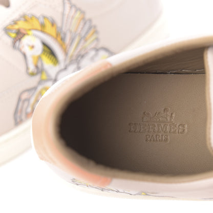 Hermes Calfskin Pegase Pop Quicker Sneakers 37.5 Beige Multicolor 8 of 12