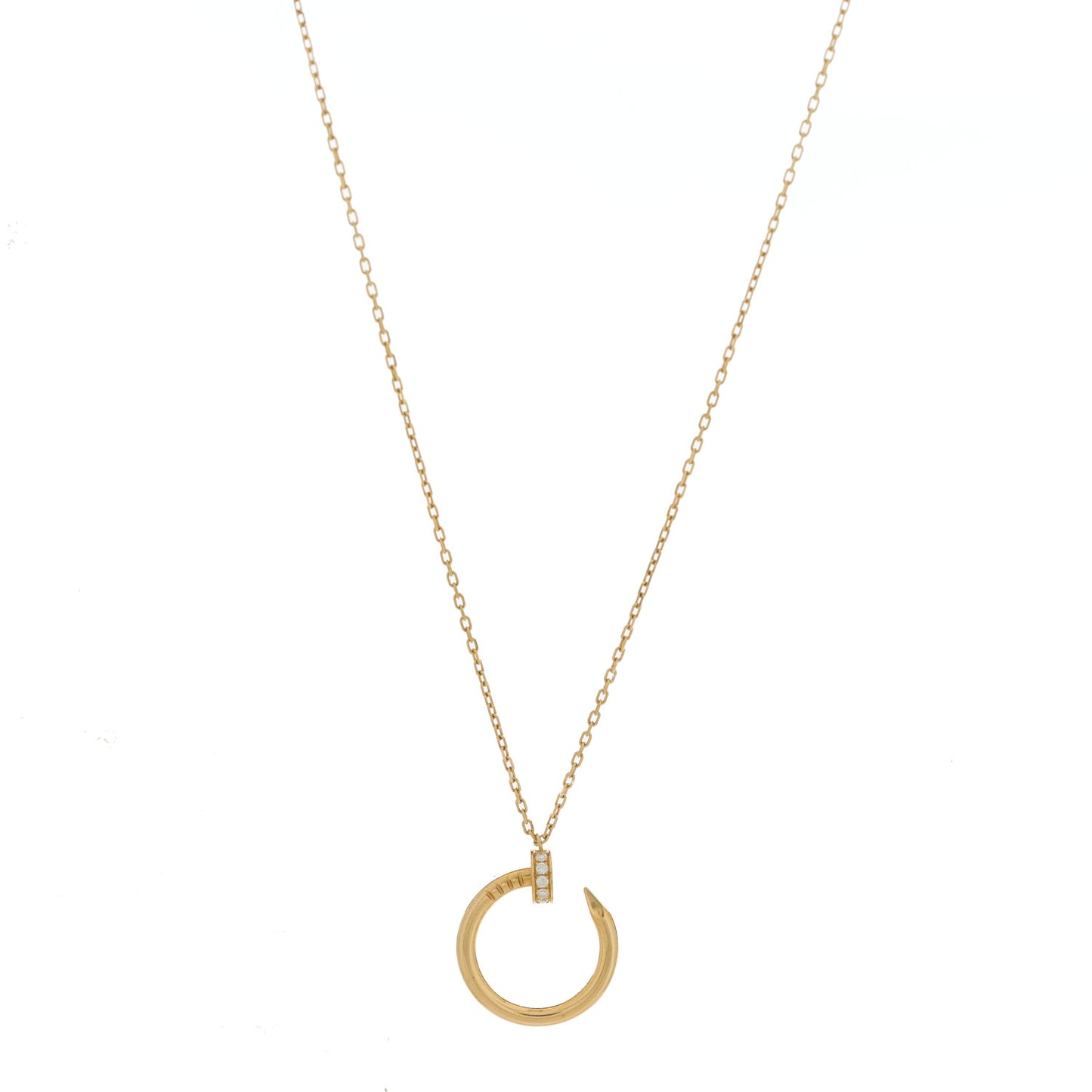 18K Yellow Gold Diamond Juste Un Clou Paved Pendant Necklace