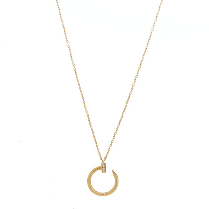 Cartier 18K Yellow Gold Diamond Juste Un Clou Paved Pendant Necklace 4 of 6