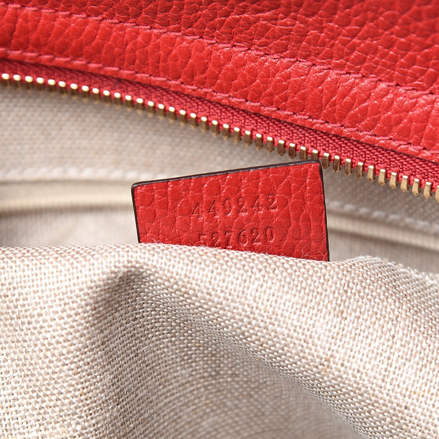 Monogram Bree Zippered Tote Beige Red