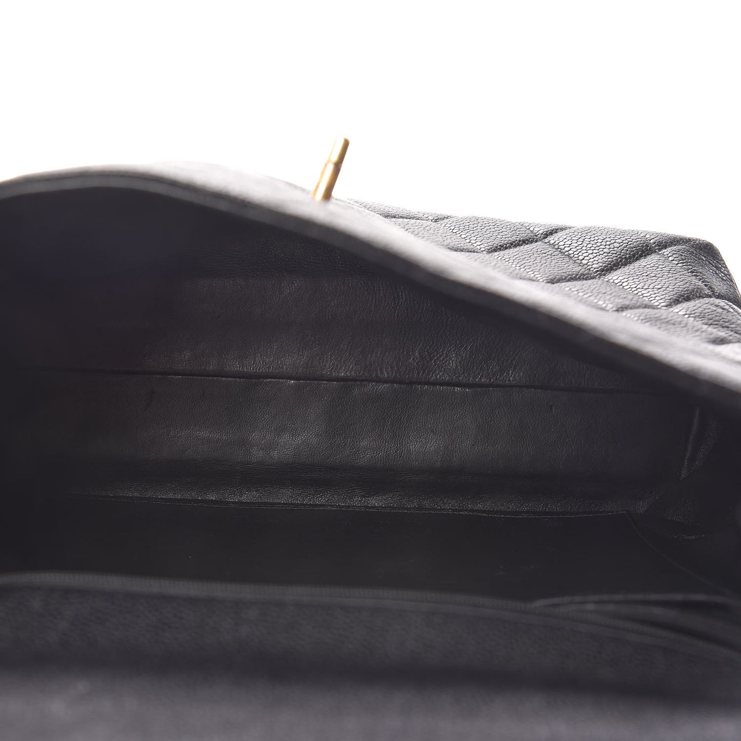 Caviar Quilted Jumbo Kelly Flap Black