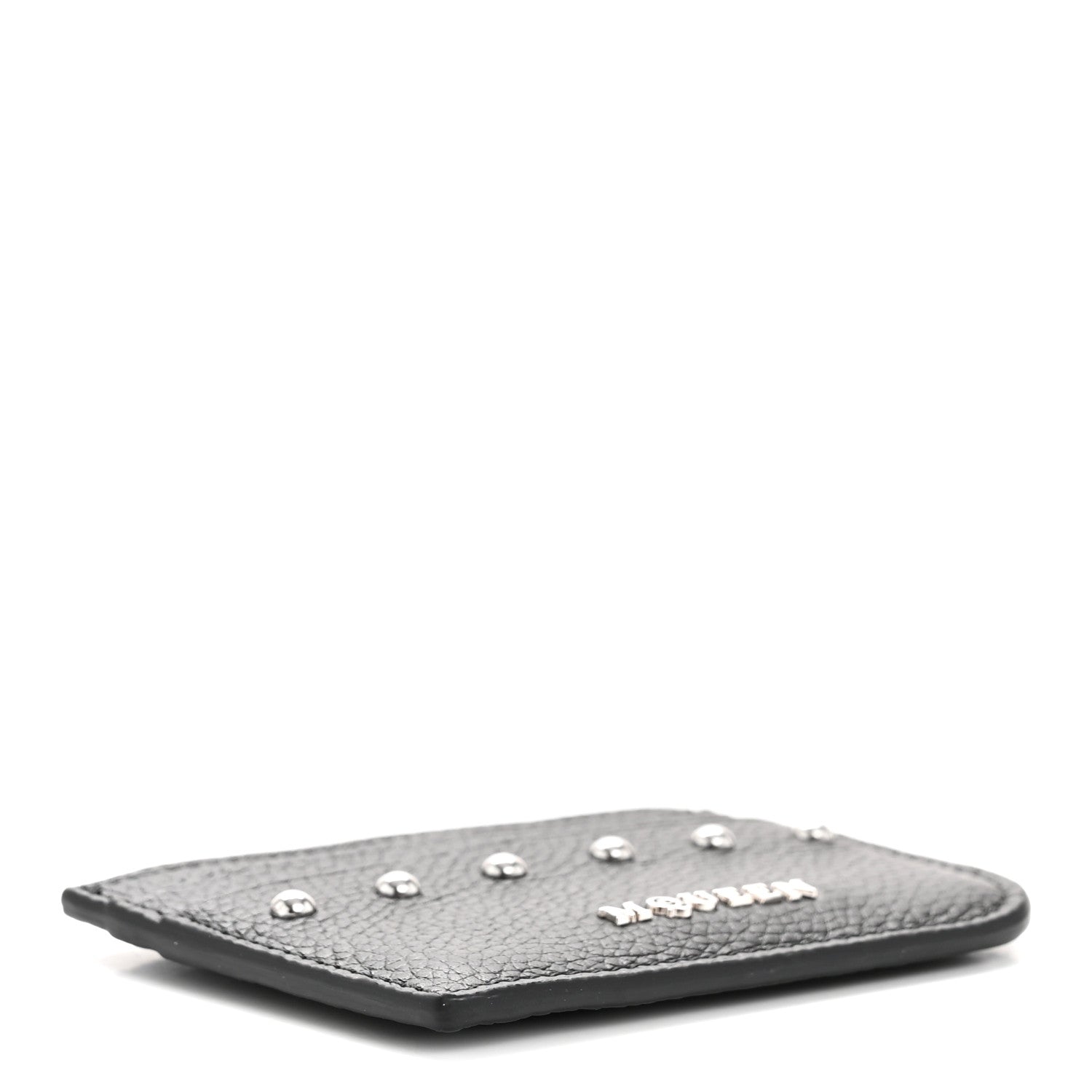 Alexander McQueen Grained Calfskin Sling Stud Card Holder Black 4 of 10