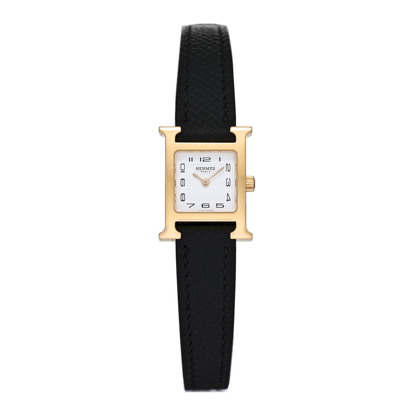 Stainless Steel Epsom 17.2mm Heure H Hour Quartz Watch Noir
