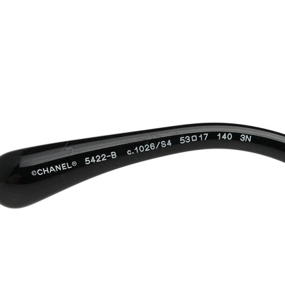 Chanel Acetate Strass Square Sunglasses 5422-B Black White 5 of 7