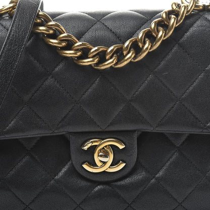 Chanel Shiny Sheepskin Quilted Small Trapezio Flap Black 8 of 12
