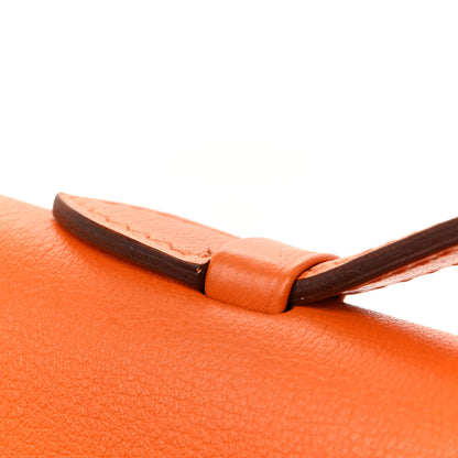 Hermes Evergrain Kelly Longue Clutch Pochette Orange 11 of 12