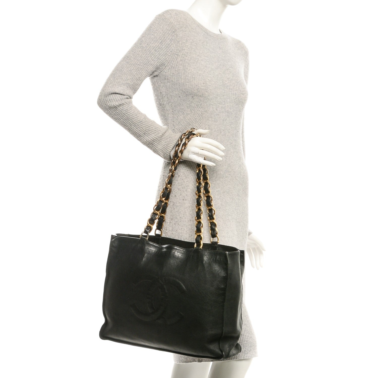 Chanel Lambskin CC Tote Black 2 of 14