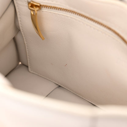 Bottega Veneta Lambskin Maxi Intreccio Padded Chain Cassette Crossbody Bag White 10 of 12